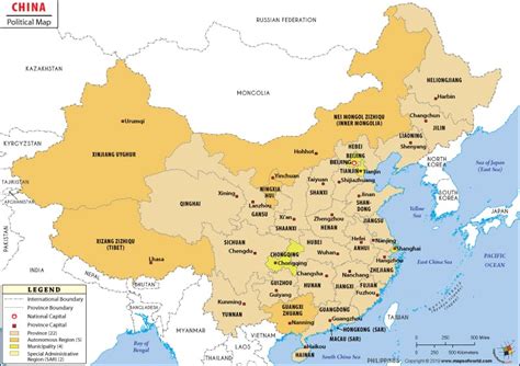 Political Map of China | China Political Map