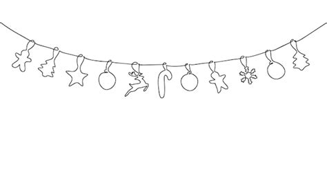 Premium Vector | Christmas garland concept christmas decor silhouette ...