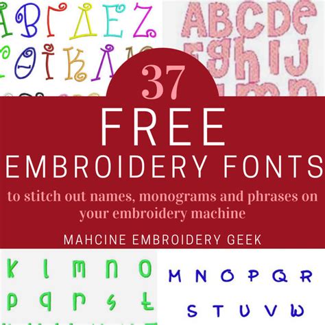 Kits & How To Embroidery Craft Supplies & Tools JEF font for Embroidery ...