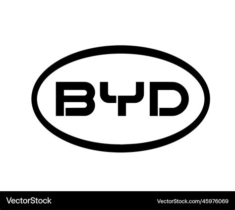 Byd brand logo car symbol black design china auto Vector Image