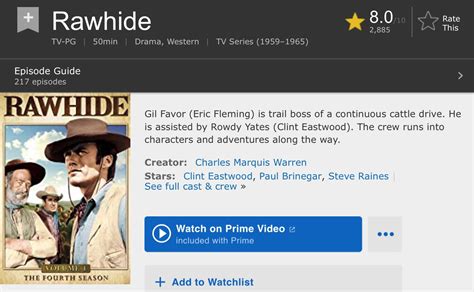 Rawhide | Episode Guide and More