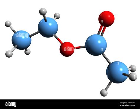 3D image of Ethyl acetate skeletal formula - molecular chemical ...