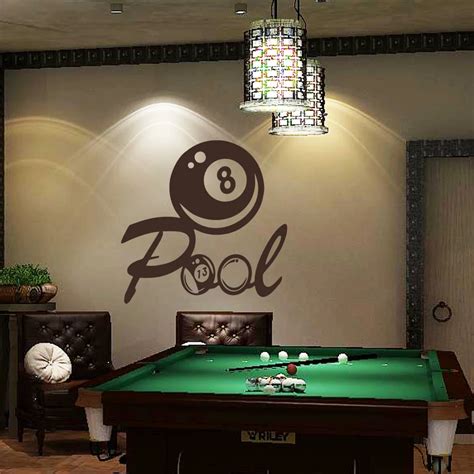 Pool Wall Decal Billiards Wall Decal Playroom Wall Sticker Vinyl Art Decal Pool Ball Lettering ...