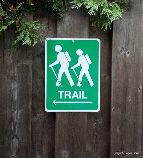 Hiking trail sign metal road sign cottage lake lodge resort | Etsy ...