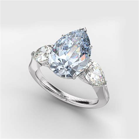 5 Carat Blue Diamond Pear Shape Engagement Ring | Engagement ring shapes, Pink diamond ...