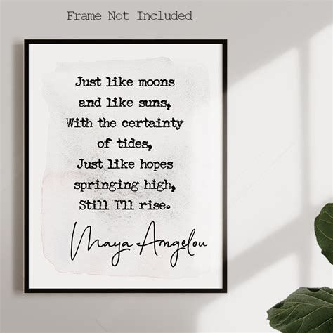 Maya Angelou Quote Print Still I Rise Inspirational Quote - Etsy