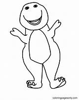 Barney Coloring Dinosaur sketch template
