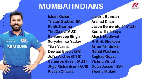 Mumbai Indians Full Squad || IPL 2023 - Sports News Portal | Latest ...