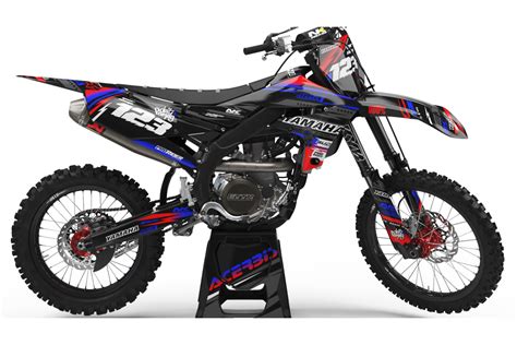 Custom dirt bike Graphics kit YAMAHA JUST1 BLACK | custom-graphics-mx