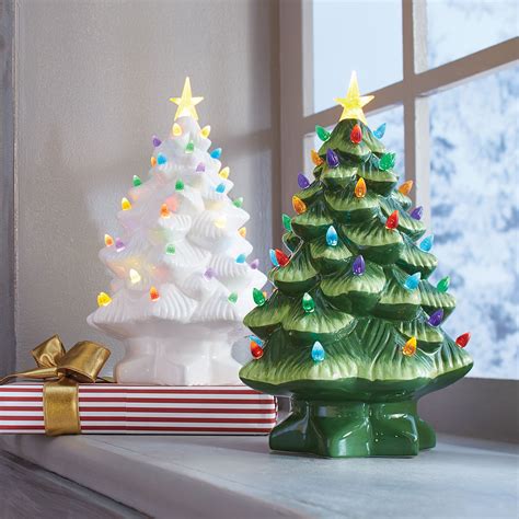 Pre-Lit Nostalgic Porcelain Christmas Tree | Plus Size Christmas | Brylane Home