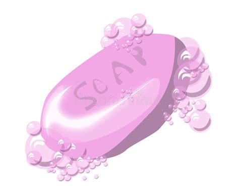 Pink soap with bubbles stock illustration. Illustration of separated - 4476245