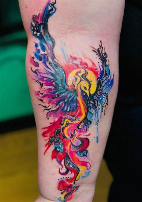 Watercolor Phoenix Tattoo