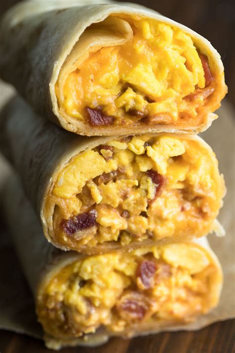 Breakfast Burritos Recipe, Breakfast Wraps, Bacon Breakfast, Breakfast ...