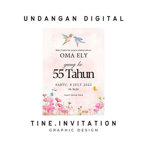 Jual undangan ulang tahun digital (floral) | Shopee Indonesia