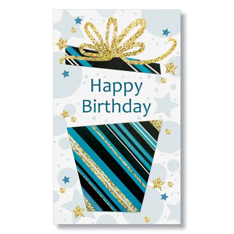 Happy Birthday Gift Card | Birthday Blue Gift Box Card | HRdirect