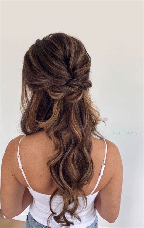 40 Best Prom Hairstyles for 2023 : Glam Pony Half Up Soft Waves