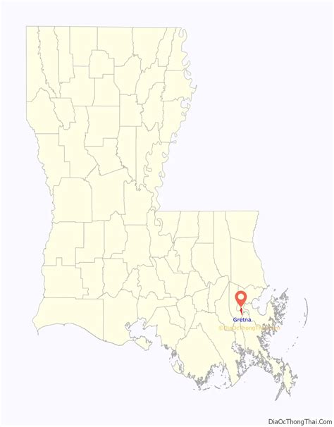 Map of Gretna city, Louisiana