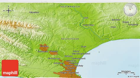 Physical 3D Map of Uitenhage