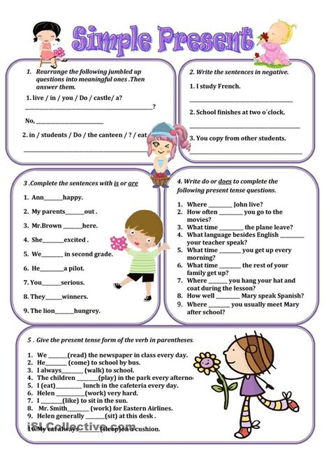 present simple | Simple present tense, Teaching english grammar, Simple present tense worksheets