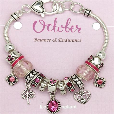 October Birthstone Necklace, Birthstone Charms, Birthstone Jewelry, Pandora Bracelet Charms ...