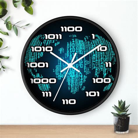 Binary Wall Clock, Binary Hour Numbers Watch Cool Tech Design Geeky Home Decor Unique Timepiece ...