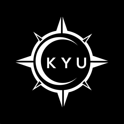 kyu resumen tecnología circulo ajuste logo diseño en negro antecedentes ...