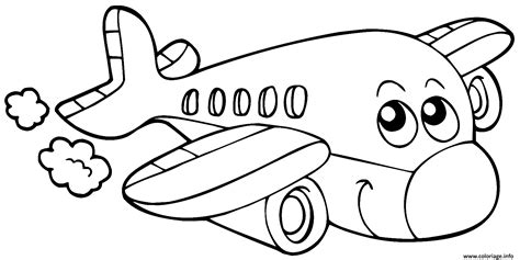 Coloriage avion maternelle facile - JeColorie.com