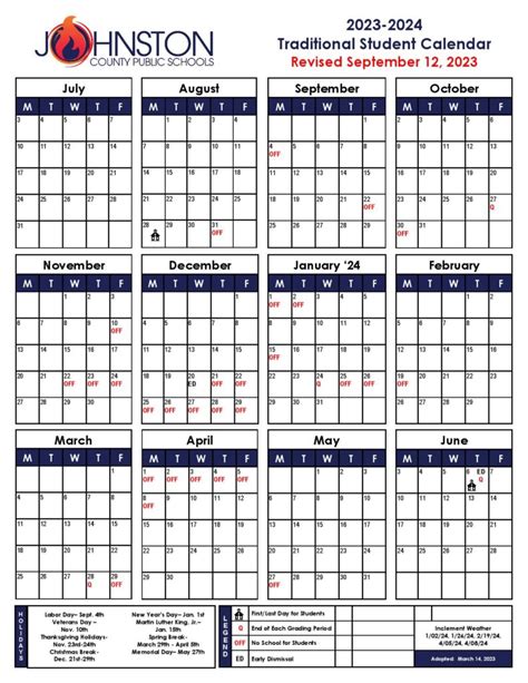 Johnston County Schools Calendar 2024 (Holiday Breaks)