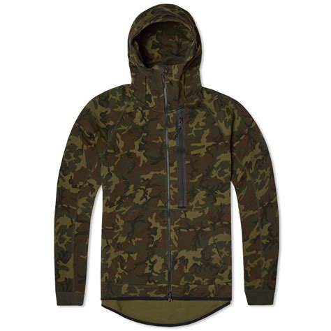 Nike Tech Fleece Camo AW77 Hoody (Sequoia & Black)