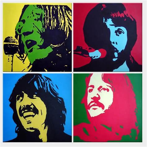 The Beatles Canvas Set Oil Painting Pop Art Portrait Celebrity Bedroom Decor Painting Oil Living ...