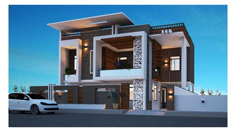 modern ground floor and first floor 3d elevation.. | 3D Elevation