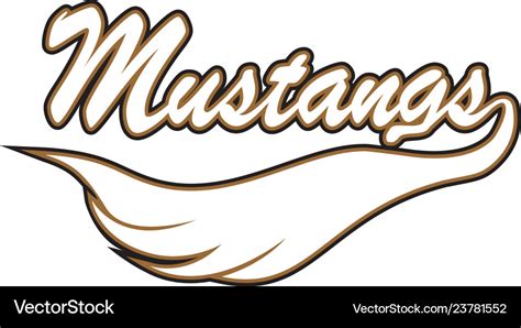 Mustang logo mascot font Royalty Free Vector Image