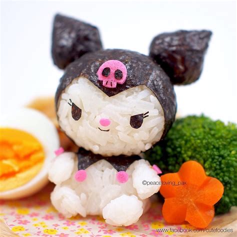 Kuromi-chan rice ball💕 #kuromi #sanrio #riceball #cutefood #kawaiifood #foodart #bento #charaben ...