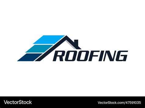 Tile roofing logo design Royalty Free Vector Image