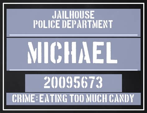 Printable Mugshot Sign Template