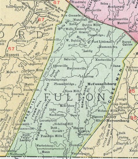 an old map shows the location of fulton