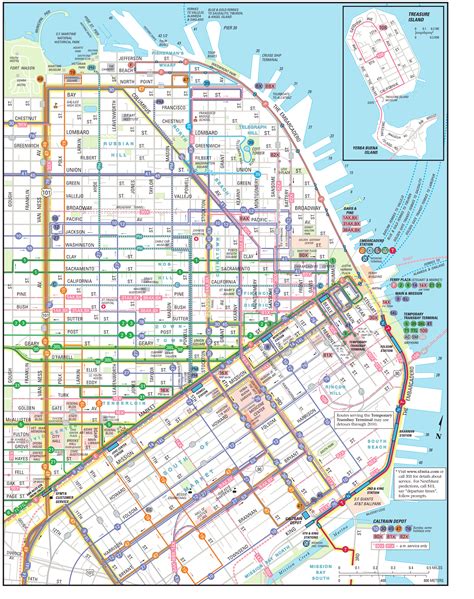 San Fran Muni Large Downtown Map San Francisco Subway, San Francisco ...