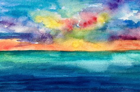 Sunset Beach - Watercolor, in Philadelphia & NJ Area Scenes