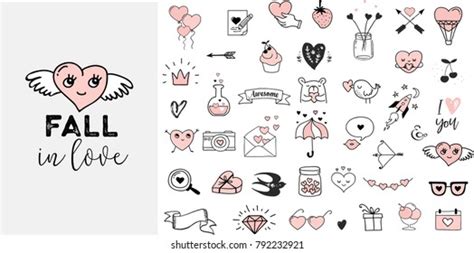 Love Doodles Hand Drawn Illustrations Quotes Stock Vector (Royalty Free ...