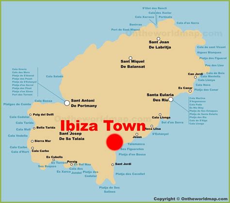 Ibiza Town Location On The Ibiza Island Map - Ontheworldmap.com