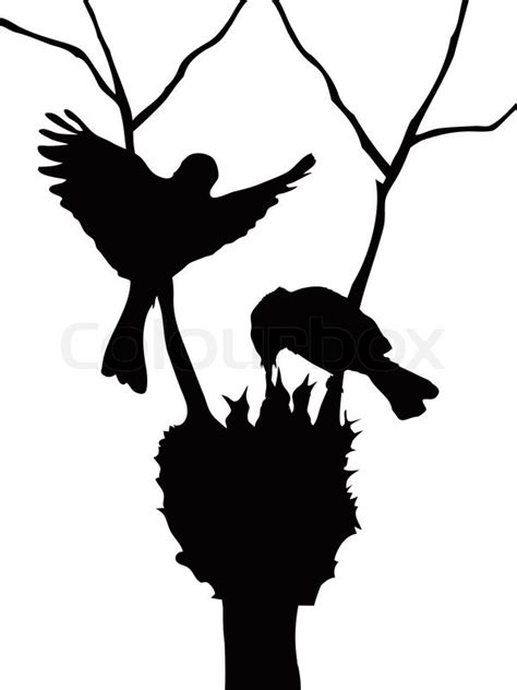 Birds family silhouette | Stock vector | Colourbox