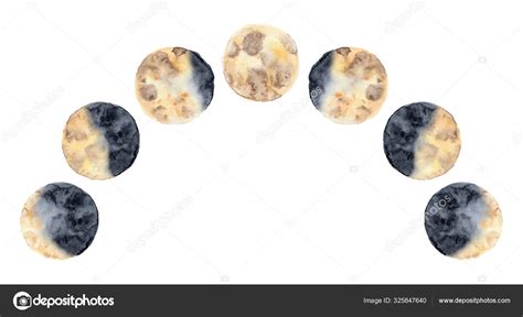 Watercolor lunar eclipse isolated on white background modern space ...