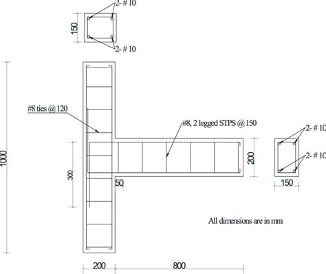 Reinforcement details of a beam-column joint specimen. | Download ...