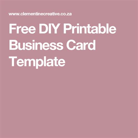 Diy Printable Business Cards