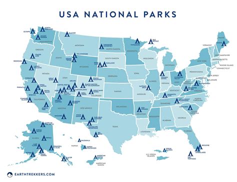 National Parks Usa Map - Vevay Jennifer