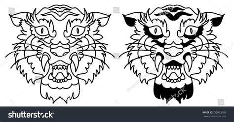 Tiger Face Silhouette Vector Isolate On Stock Vector (Royalty Free) 750933058 | Shutterstock