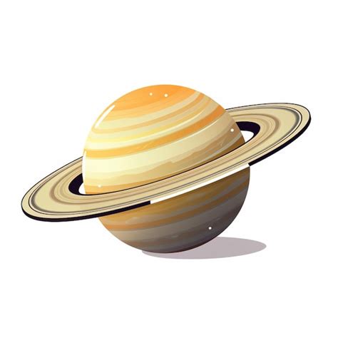 Premium AI Image | Saturn 2d cartoon vector illustration on white ...