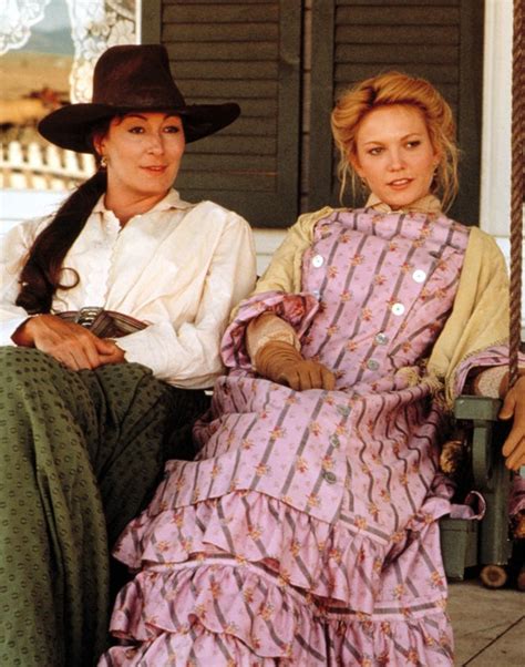 Anjelica Huston and Diane Lane in the TV mini-series "Lonesome Dove" (1989)