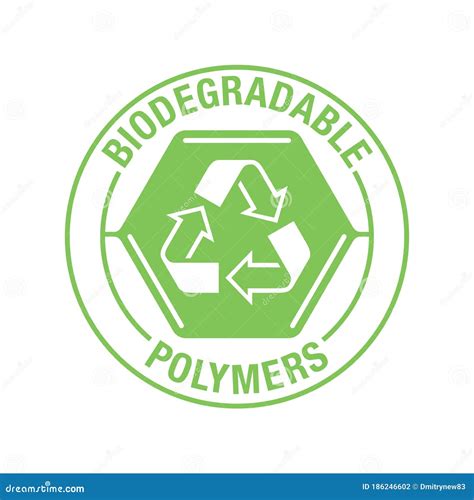 Biodegradable Polymers Stamp Stock Vector - Illustration of isolated, icon: 186246602