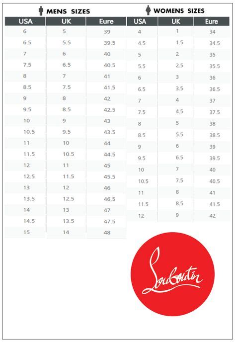 Louboutin Size Chart Cm